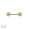 MULTI CZ FLOWER 316L SURGICAL STEEL NIPPLE RING